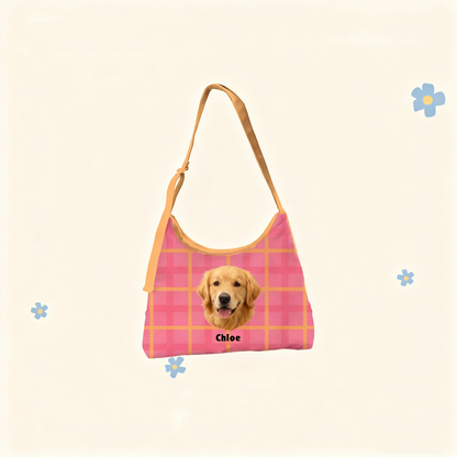 Custom Pet Portrait Canvas Tote Bag Personalized Dog Cat Handbag | Gift for Pet Lovers