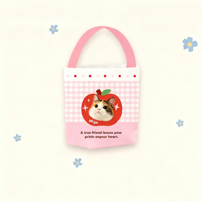 Custom Pet Portrait Canvas Bucket Bag | Personalized Dog Cat Tote | Pet Lover Gift