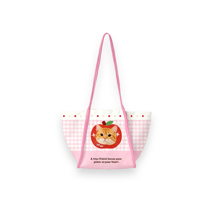 Custom Cat Portrait Canvas Tote | Personalized Cat Shoulder Bag | Pet Lover Gift