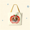 Custom Pet Portrait Canvas Tote Bag | Personalized Cat Dog Handbag | Daily Purse Gift