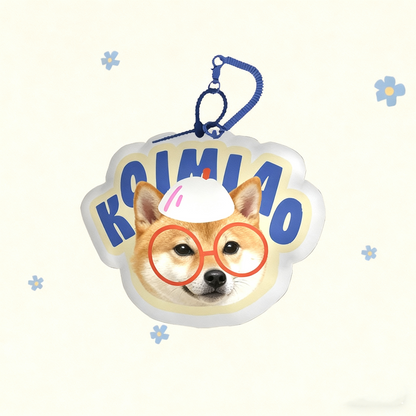 Custom Pet Portrait Keychain | Plush Dog, Cat Bag Charm