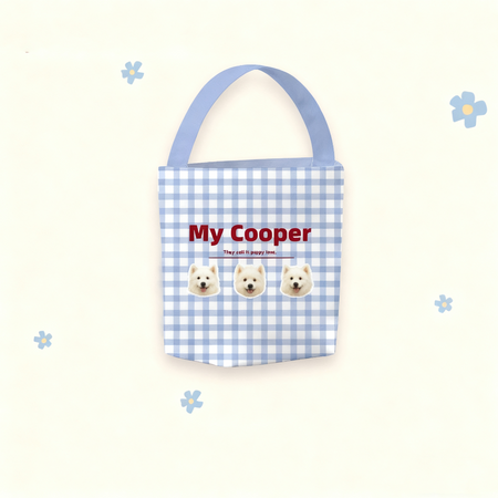 Custom Pet Portrait Canvas Bucket Bag | Personalized Dog Cat Tote | Pet Lover Gift