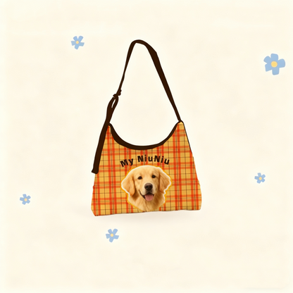 Custom Pet Portrait Canvas Tote Bag Personalized Dog Cat Handbag | Gift for Pet Lovers