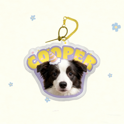 Custom Pet Portrait Keychain | Plush Dog, Cat Bag Charm