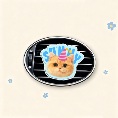 Custom Pet Portrait Car Air Freshener Clip | Personalized Acrylic Vent Clip | Dog Cat Gift