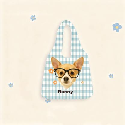 Custom Pet Portrait Canvas Tote Bag | Hand-Drawn Dog & Cat Design
