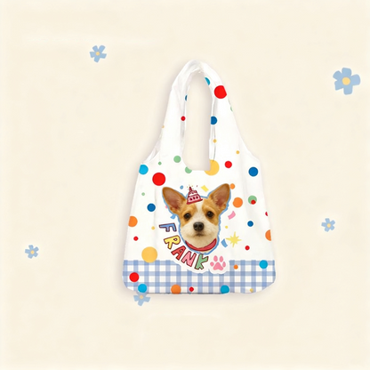 Custom Pet Portrait Canvas Tote Bag | Hand-Drawn Dog & Cat Design