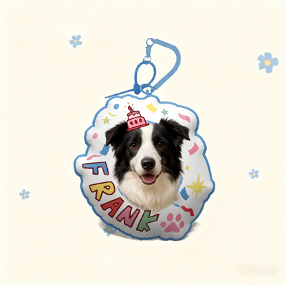 Custom Pet Portrait Keychain | Plush Dog, Cat Bag Charm