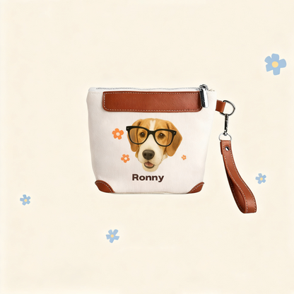 Custom Pet Portrait Clutch Bag | Personalized Dog Cat Pouch | Pet Lover Gift