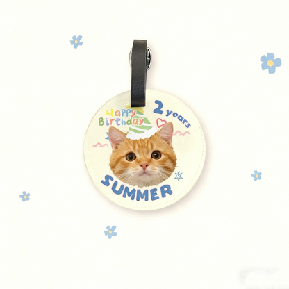 Custom Pet Luggage Tag | Personalized Cat & Dog Travel Tag | Cute Pet ID Tag | Hand-Drawn Pet Accessory | Creative Gift for Pet Lovers