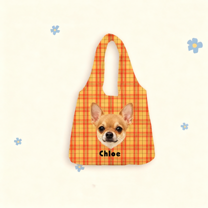 Custom Pet Portrait Canvas Tote Bag | Hand-Drawn Dog & Cat Design