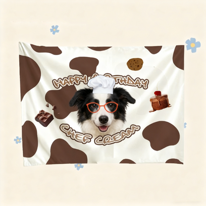 Custom Pet Birthday Tapestry | Personalized Dog Cat Party Decor