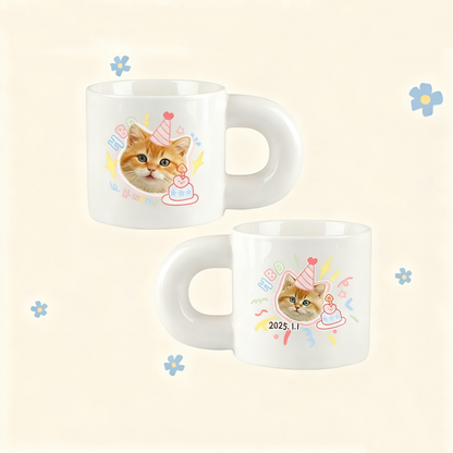 Custom Pet Portrait Mug | Personalized Dog Cat Ceramic Coffee Cup | Pet Lover Gift