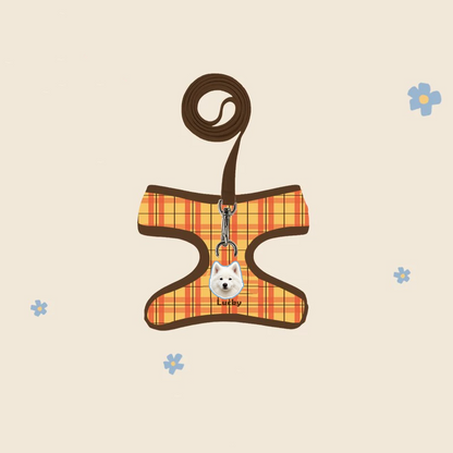 Custom Pet Portrait Harness & Leash Set | Personalized Dog Cat Walking Gear | Pet Gift