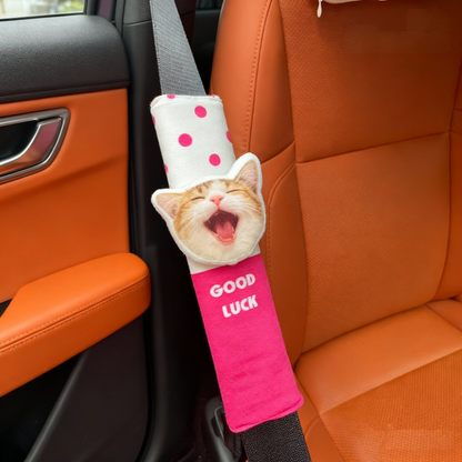 Custom Pet Portrait Seat Belt Cover | Personalized Car Shoulder Pad | Dog Cat Gift