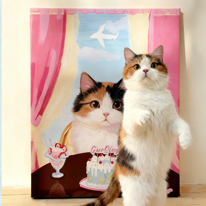 Custom Pet Portrait Wall Art | Personalized Pet Canvas Print | Dog Cat Micro Spray Painting