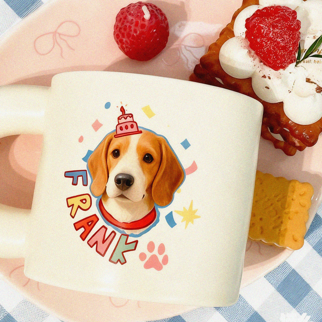 Custom Pet Portrait Mug | Personalized Dog Cat Ceramic Coffee Cup | Pet Lover Gift