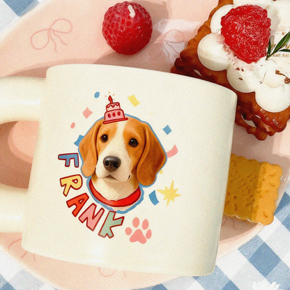 Custom Pet Portrait Mug | Personalized Dog Cat Ceramic Coffee Cup | Pet Lover Gift