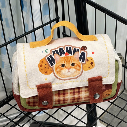 Custom Pet Portrait Cosmetic Bag | Travel Toiletry Bag | Personalized Dog Cat Pouch