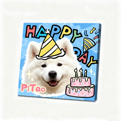 Custom Pet Portrait Wall Art | Personalized Pet Canvas Print | Dog Cat Micro Spray Painting