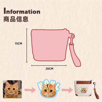 Custom Pet Portrait Clutch Bag | Personalized Dog Cat Pouch | Pet Lover Gift