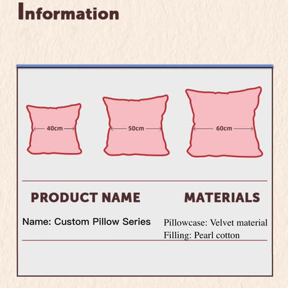 Custom Pet Portrait Pillow | Personalized Square Cushion | Dog Cat Throw Pillow Gift