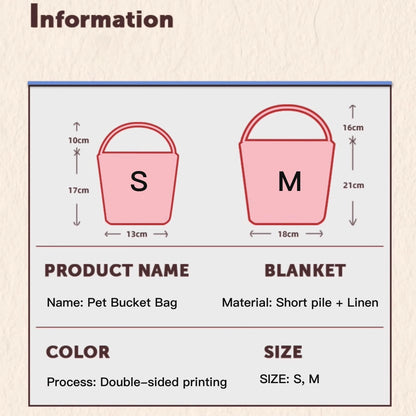 Custom Pet Portrait Canvas Bucket Bag | Personalized Dog Cat Tote | Pet Lover Gift